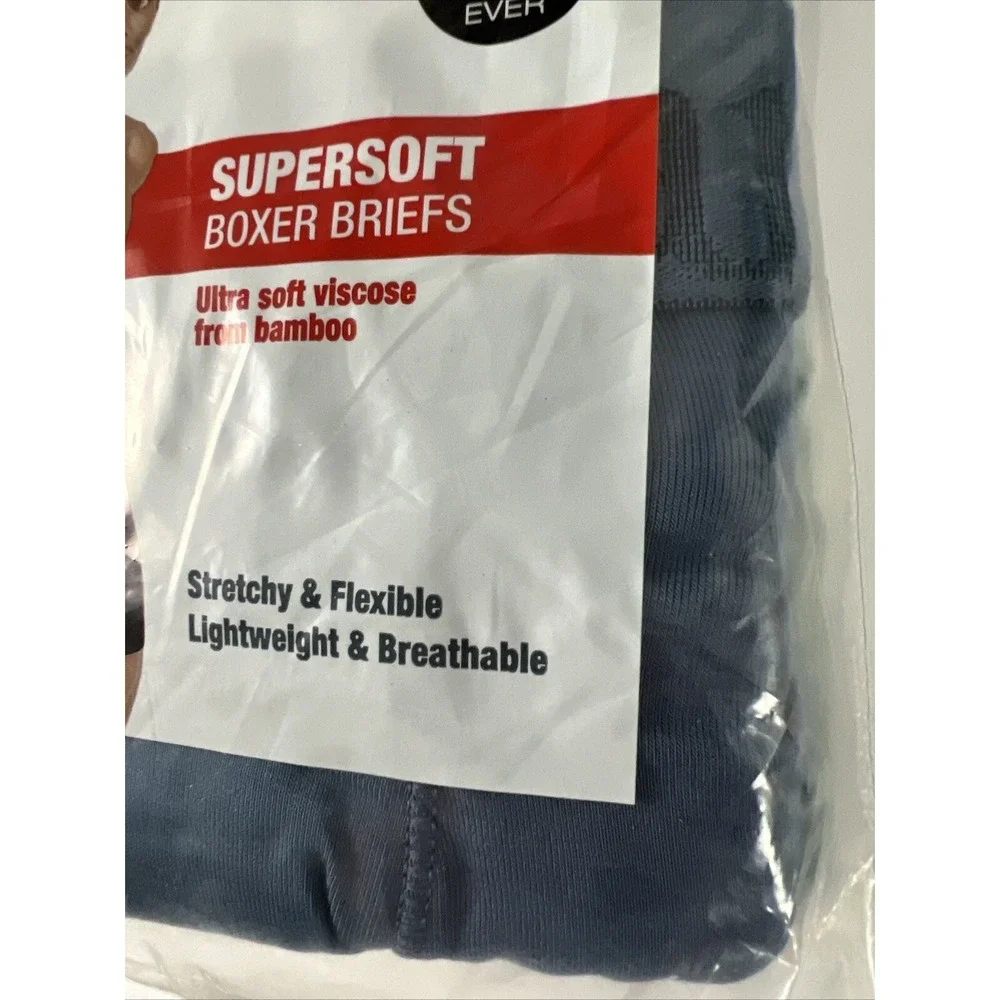 Hanes Boxer Briefs Lot Men 2XL Originals 6 Briefs SuperSoft Bamboo Blue Green A8